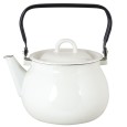 Dzbanek emaliowany biały 2,5L retro indukcja gaz z pokrywką