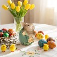 Figurki wielkanocne zajączki w jajkach zestaw 2szt 11cm kolorowe