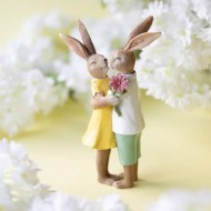 Figurka wielkanocna para zakochanych zajączków 20cm ozdoba