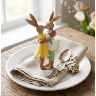 Figurka wielkanocna para zakochanych zajączków 20cm ozdoba