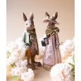 Figurki wielkanocne para zająców 30cm eleganckie zestaw vintage