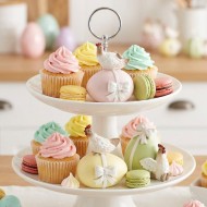 Figurki wielkanocne kury na jajkach zestaw 3szt pastelowe 8cm