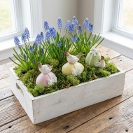 Figurki wielkanocne kury na jajkach zestaw 3szt pastelowe 8cm