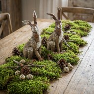 Zestaw 2 figurek zajączków wielkanocnych 21 cm – dekoracje świąteczne