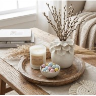 Wazonik ceramiczny biały kwiat 10cm pąk róży glamour połysk