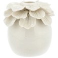 Wazonik ceramiczny biały kwiat 10cm pąk róży glamour połysk