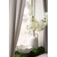 Wazon ceramiczny butelka biała 30cm z uszami połysk