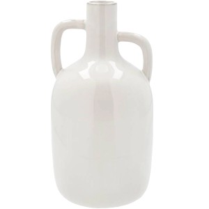 Wazon ceramiczny butelka biała 30cm z uszami połysk
