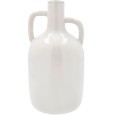 Wazon ceramiczny butelka biała 30cm z uszami połysk