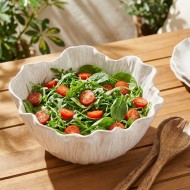 Miska ceramiczna biała 23cm falowana strukturalna na owoce