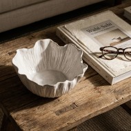 Miska ceramiczna biała 23cm falowana strukturalna na owoce