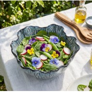 Miska ceramiczna morska navy 23cm falowana strukturalna owoce