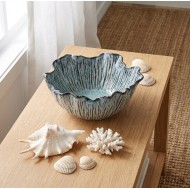 Miska ceramiczna morska navy 23cm falowana strukturalna owoce