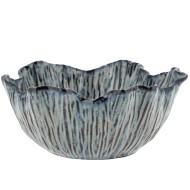 Miska ceramiczna morska navy 23cm falowana strukturalna owoce