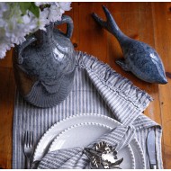 Figurka ceramiczna ryba 30cm kolor morski navy połysk