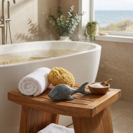 Figurka ceramiczna ryba 30cm kolor morski navy połysk