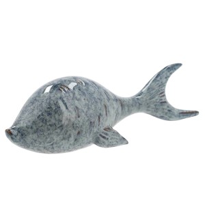 Figurka ceramiczna ryba 30cm kolor morski navy połysk