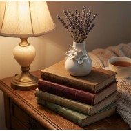 Wazonik ceramiczny biały 9cm dwa kwiaty 3D glamour