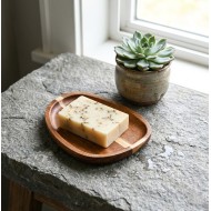 Mała tacka drewniana akacjowa 16cm FSC podstawka organiczna