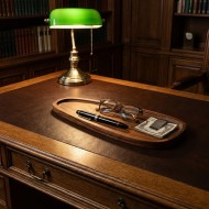 Tacka drewniana długa akacjowa 30cm FSC podstawka owalna