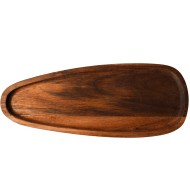 Tacka drewniana długa akacjowa 30cm FSC podstawka owalna