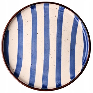 Talerz Deserowy w Paski 20cm Ceramiczny na Sztuki | skandi.pl