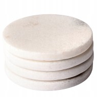 Podstawki pod Kubek Marmurowe Białe Zestaw 4 szt. | skandi.pl