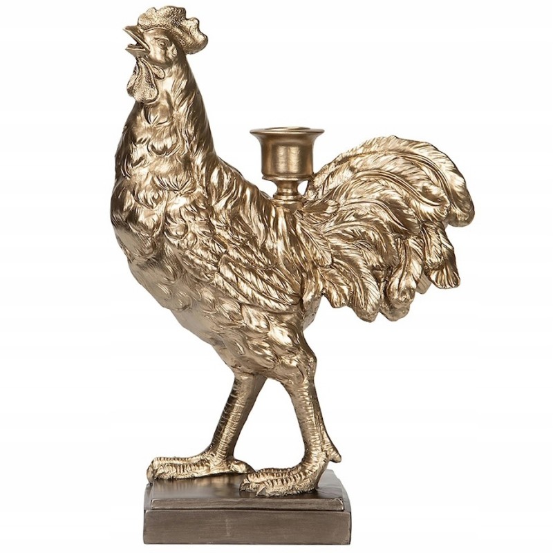 Świecznik Kandelabr Złoty Wielkanoc Kogut Kura | skandi.pl