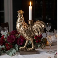 Świecznik Kandelabr Złoty Wielkanoc Kogut Kura | skandi.pl