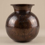 Wazon Metalowy Brązowy 20cm Loft Boho Salon | skandi.pl