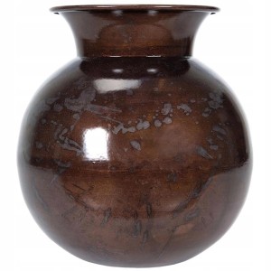 Wazon Metalowy Brązowy 20cm Loft Boho Salon | skandi.pl