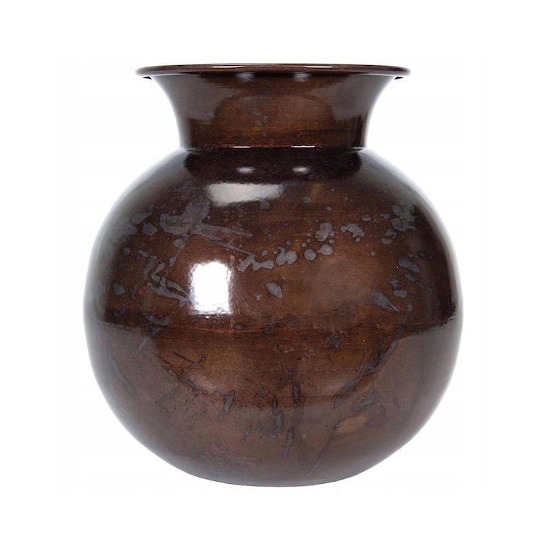 Wazon Metalowy Brązowy 20cm Loft Boho Salon | skandi.pl