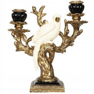 Świecznik Kandelabr Papuga Złota Retro Vintage | skandi.pl