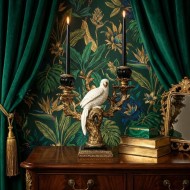 Świecznik Kandelabr Papuga Złota Retro Vintage | skandi.pl