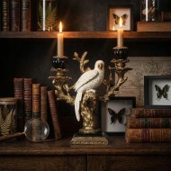 Świecznik Kandelabr Papuga Złota Retro Vintage | skandi.pl