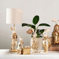 Złoty Zając Pojemnik na Klucze Figurka 22cm | skandi.pl