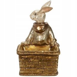 Złoty Zając Pojemnik na Klucze Figurka 22cm | skandi.pl
