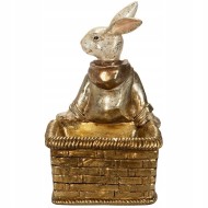 Złoty Zając Pojemnik na Klucze Figurka 22cm | skandi.pl