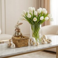 Złoty Zając Pojemnik na Klucze Figurka 22cm | skandi.pl