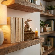 Złoty Zając Pojemnik na Klucze Figurka 22cm | skandi.pl