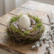 Figurka Jajko Wielkanocne Białe 13cm Dekoracja | skandi.pl