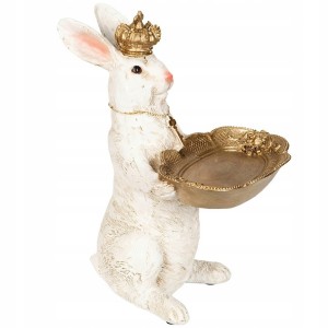 Figurka Zając Wielkanocny z Tacką 22cm Królik | skandi.pl