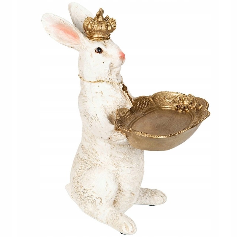 Figurka Zając Wielkanocny z Tacką 22cm Królik | skandi.pl