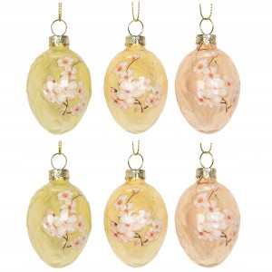 Szklane Jajka Wielkanocne Bombki 6 szt. Kolorowe | skandi.pl