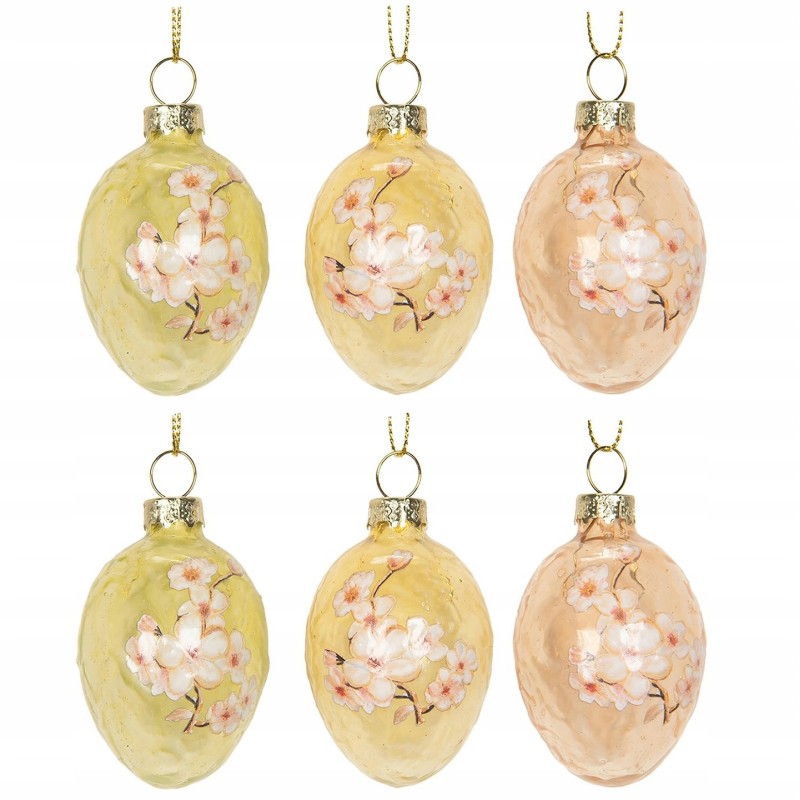 Szklane Jajka Wielkanocne Bombki 6 szt. Kolorowe | skandi.pl