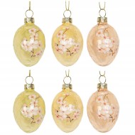 Szklane Jajka Wielkanocne Bombki 6 szt. Kolorowe | skandi.pl