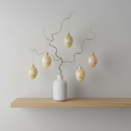 Szklane Jajka Wielkanocne Bombki 6 szt. Kolorowe | skandi.pl