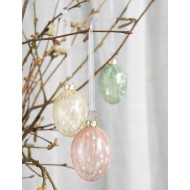 Szklane Jajka Wielkanocne 6 szt. Zawieszki Bombki | skandi.pl