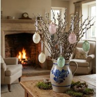 Szklane Jajka Wielkanocne 6 szt. Zawieszki Bombki | skandi.pl