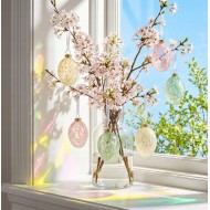 Szklane Jajka Wielkanocne 6 szt. Zawieszki Bombki | skandi.pl